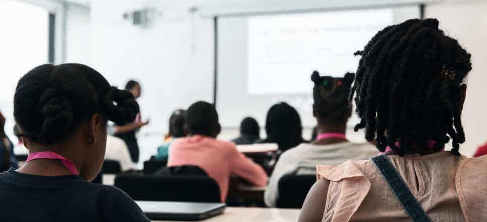 A classroom filled with black children